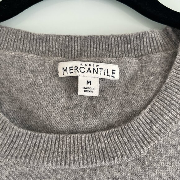 J.Crew Mercantile Gray Crewneck Sweater Wool Blend Speckled Knit Size M - Picture 4 of 5